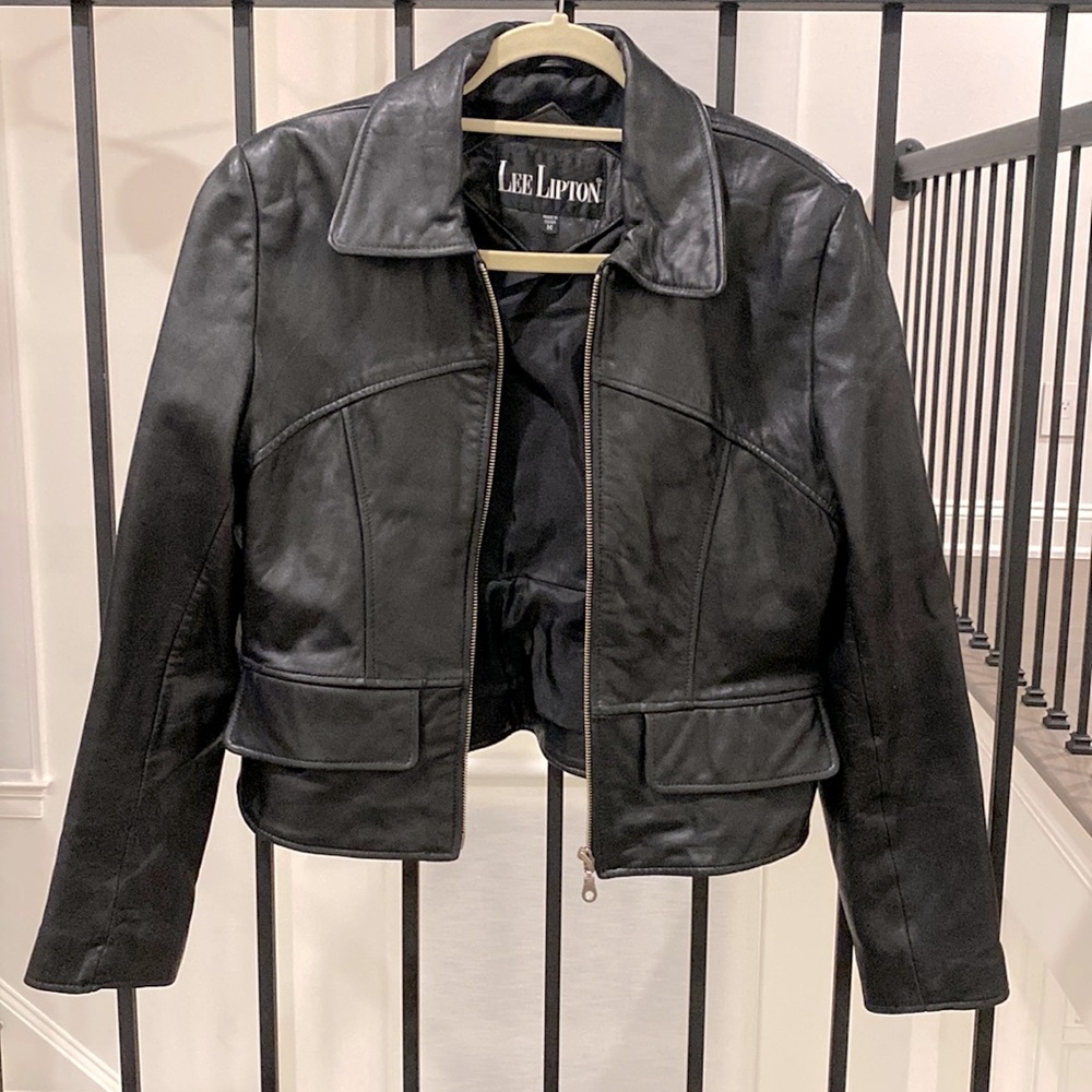 Vintage black leather jacket